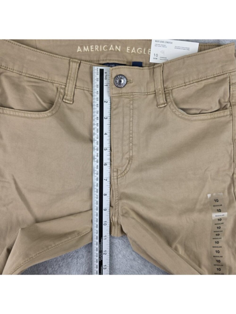 American Eagle Jegging Pants Womens 10 Beige Low-Rise Slim Stretch NWT - Picture 11 of 12